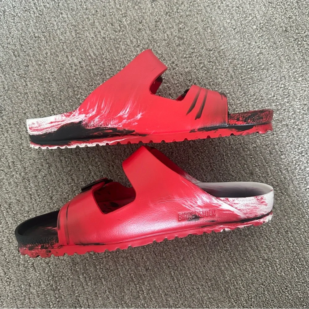 Birkenstock Arizona EV Sandals Shoes‎ Red Black White Mens Size 11